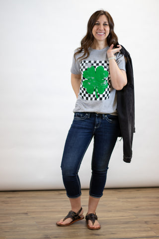 Checkered Shamrock Tee