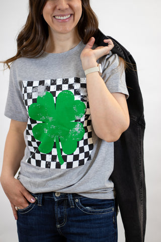 Checkered Shamrock Tee