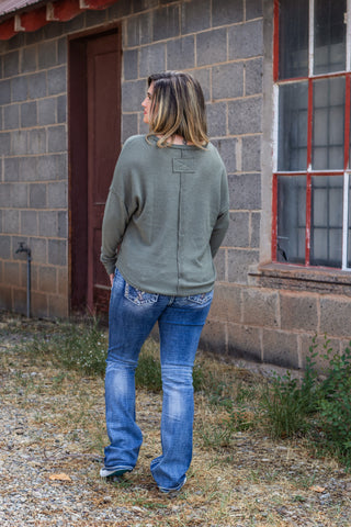 Find Our Way Knit Top- Dark Olive