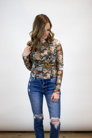 Field Of Flowers Mesh Top