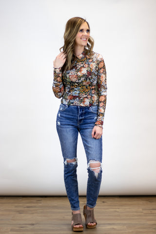 Field Of Flowers Mesh Top