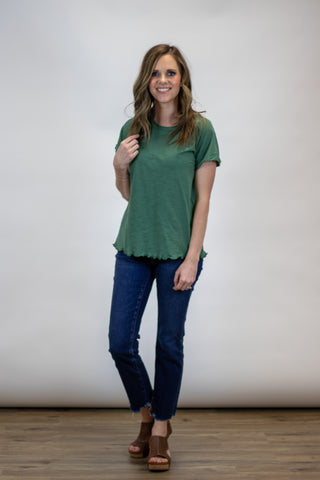 Gwen Baby Tee- Bamboo Green