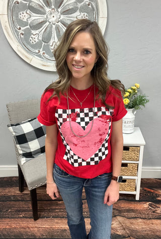 Checkered Heart Tee