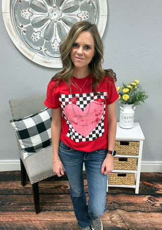 Checkered Heart Tee