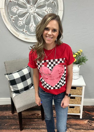 Checkered Heart Tee