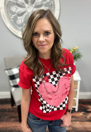 Checkered Heart Tee