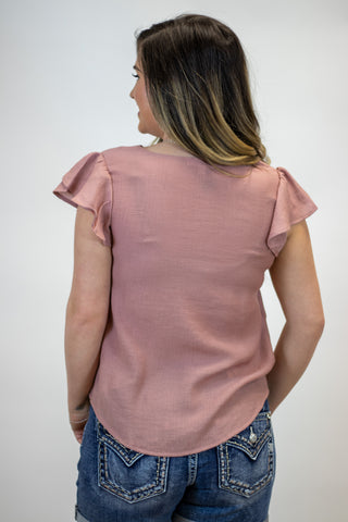 The Next Time Scalloped Top- Blush