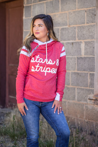 DoubleHood Sweatshirt- Stars And Stripes