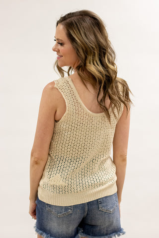 Tara Knit Tank- Beige